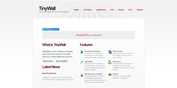 TinyWall firewall program