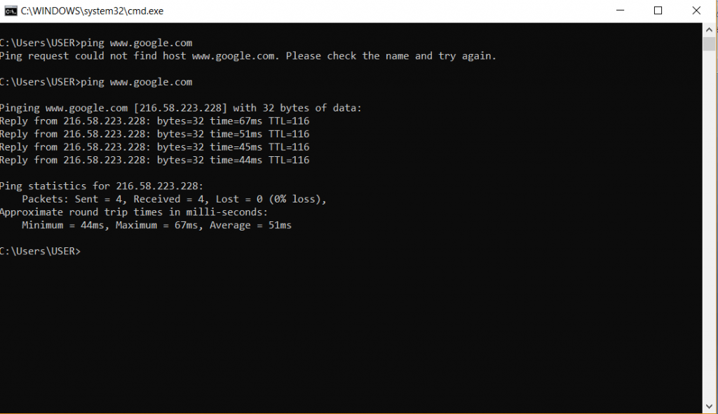 Internet speed test on Command Prompt 2-min