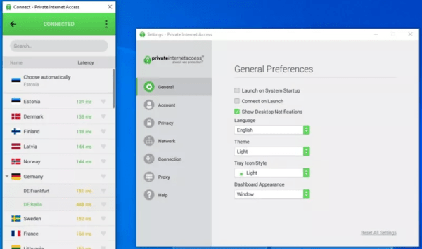 Streaming and torrents with PIA