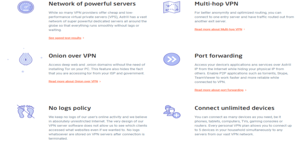 AstrillVPN features