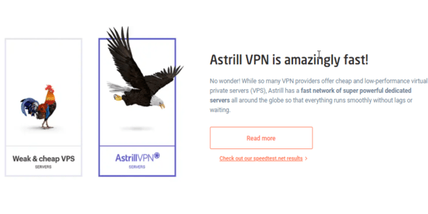 AstrillVPN's speed