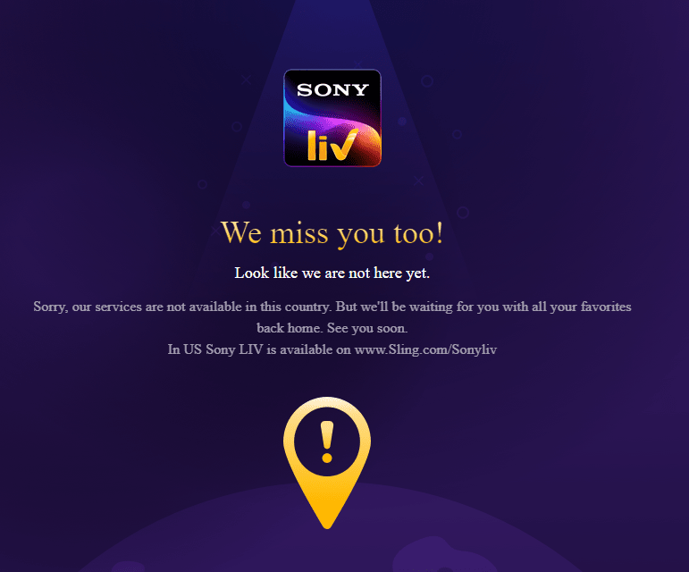 SonyLIV error