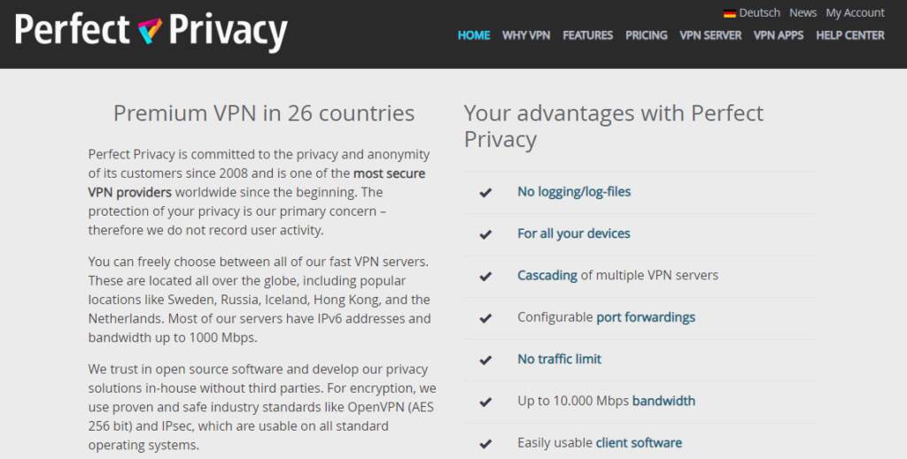 perfectprivscy vpn updated homepage image