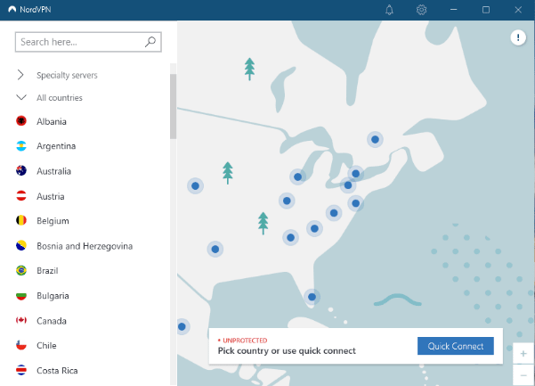 Preferencias de la aplicación NordVPN