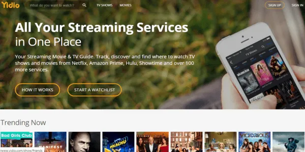 Yidio official site for free streaming